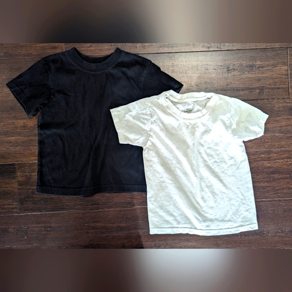 Toddler boys black and white cotton T-shirts